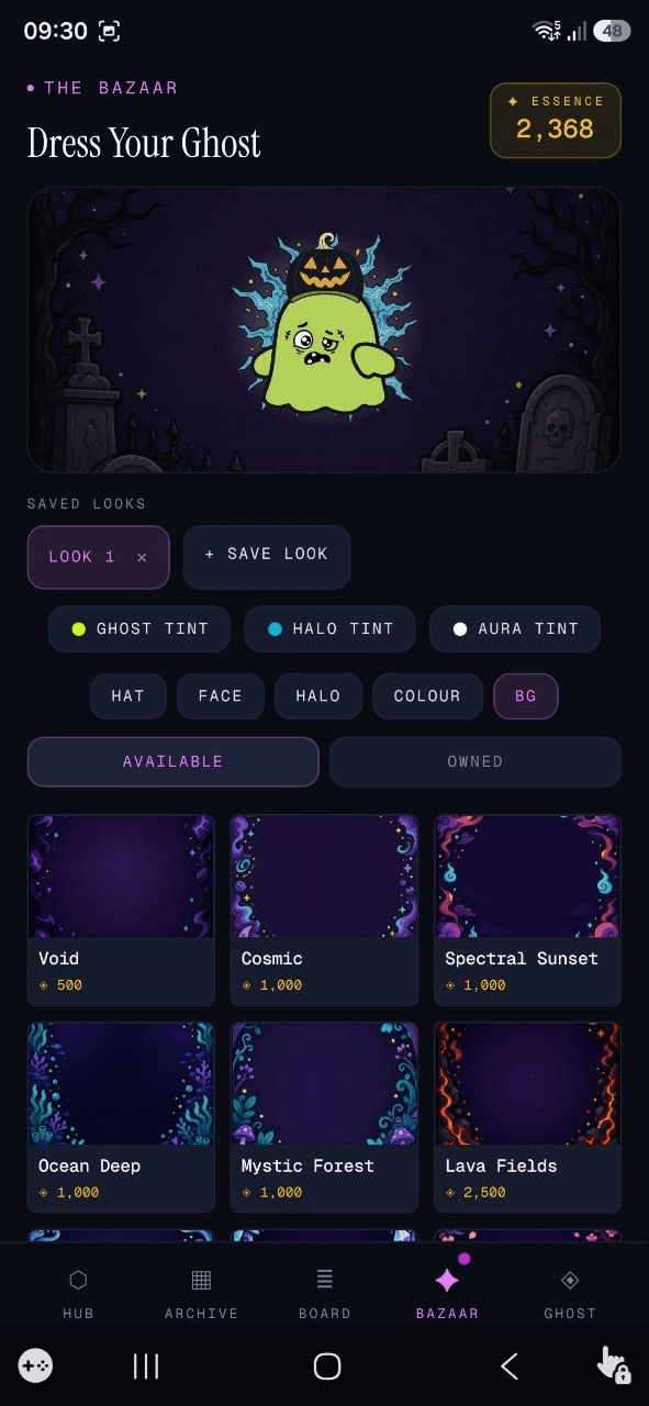 Dress your ghost — hats, faces, halos and backgrounds, all free